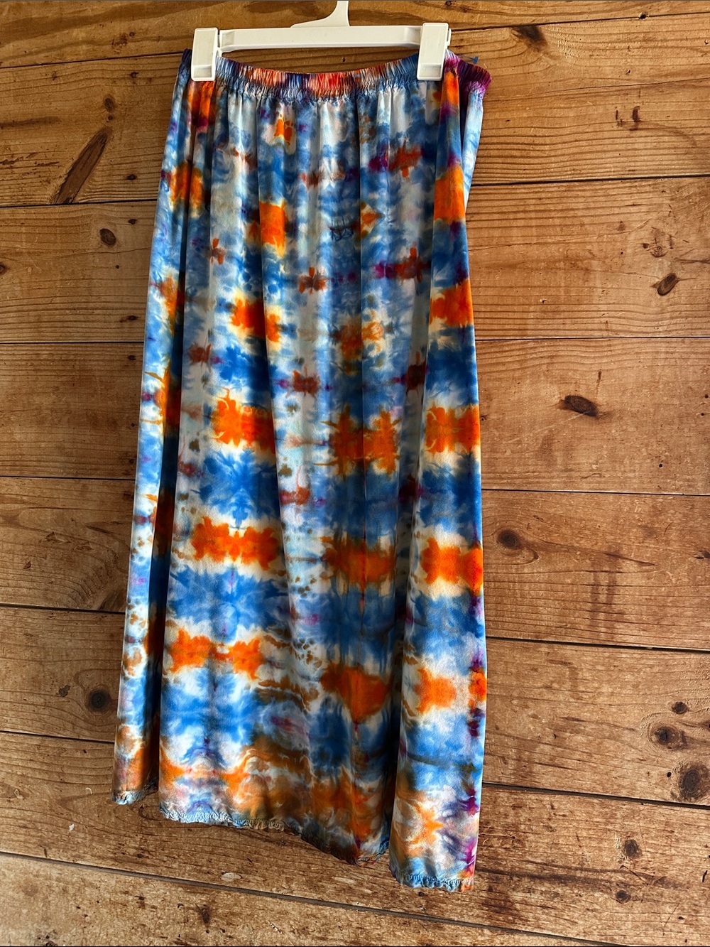Dharma Trading Co. Tie-Dye Maxi Skirt - Blue & Orange